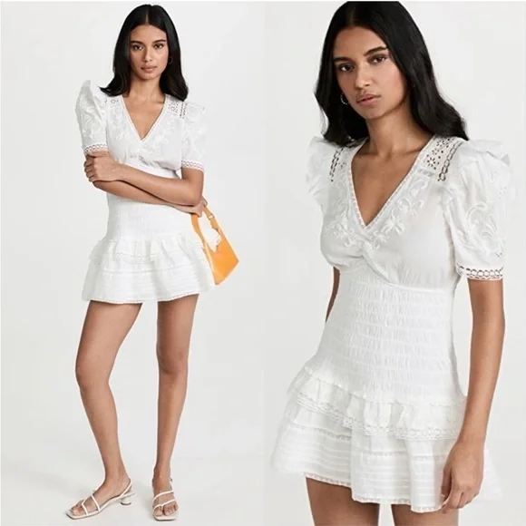 LoveShackFancy Rena Dress in Antique White NWT - Picture 2 of 10